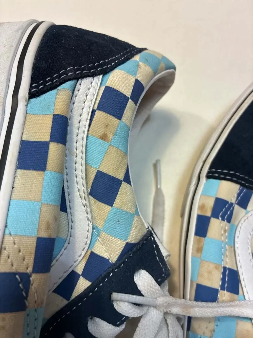 Vans Old Skool Blue Topaz Checkerboard Skate Shoes